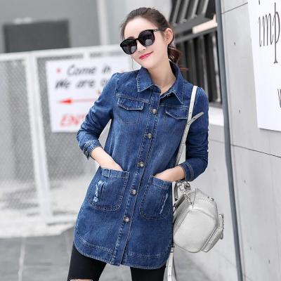 ÁO KHOÁC JEAN FORM DÀI ĐĂP CHỮ SAU LƯNG - NK325